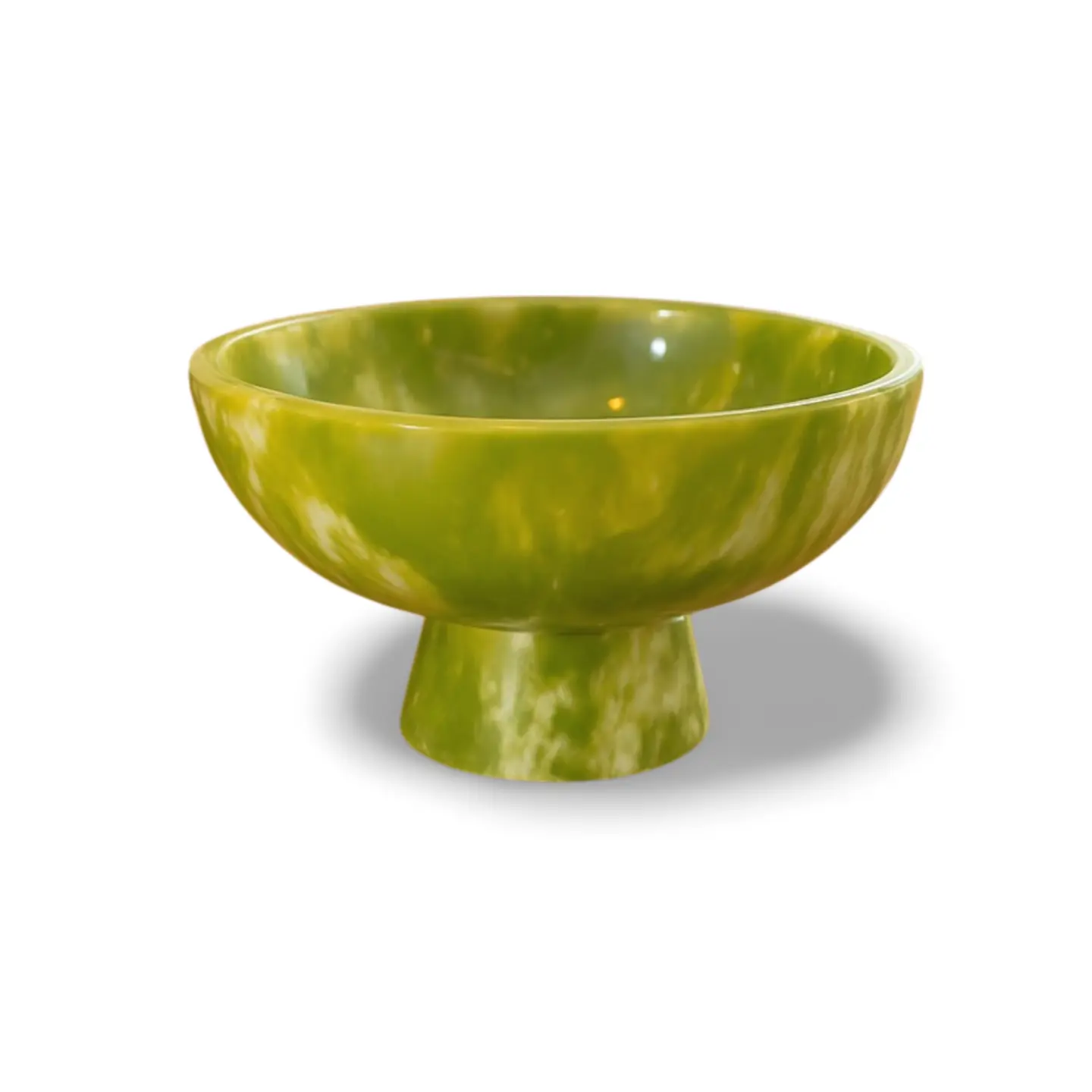 Green Resin Pedestal Bowl