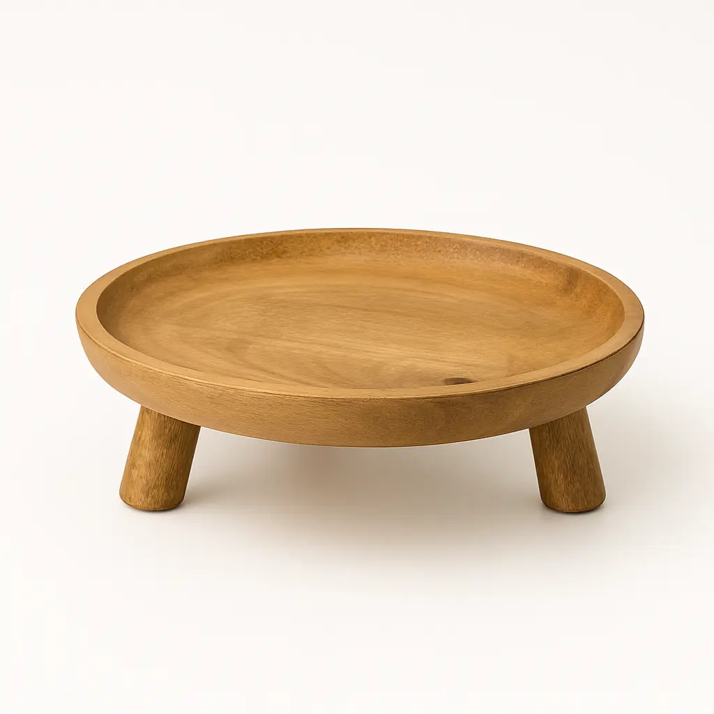 Wooden Bowl with 4 Stand
